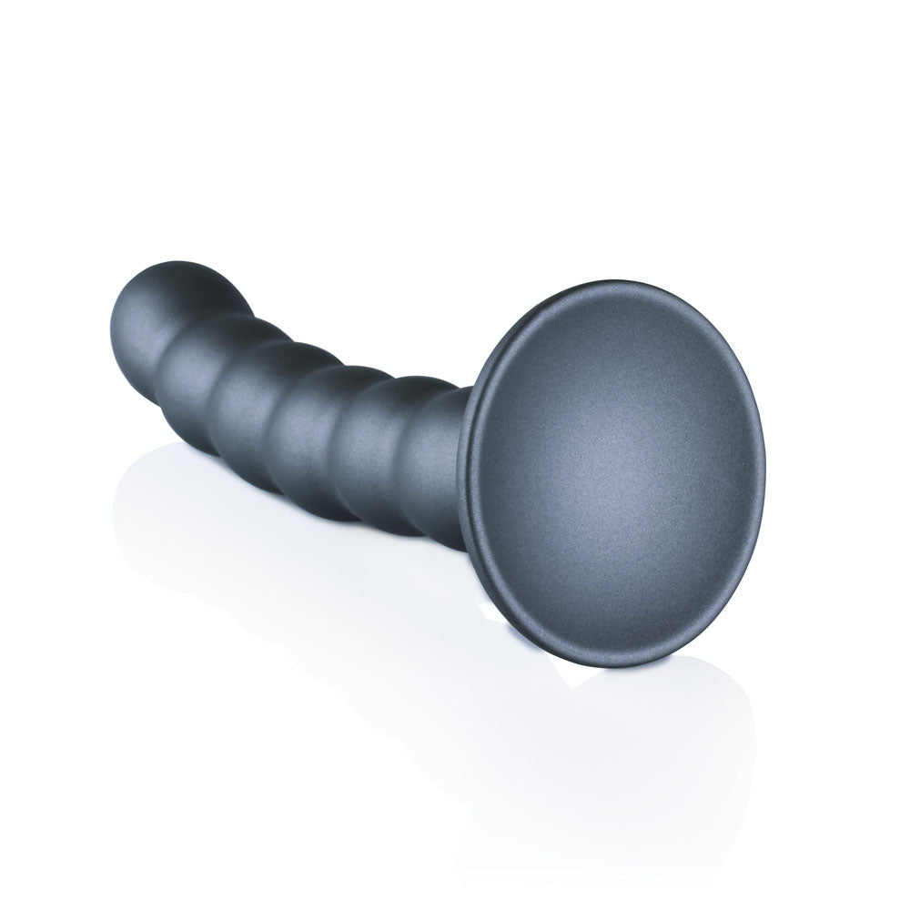 OUCH! Beaded Silicone G-Spot Dildo - 5'' / 13cm - Gunmetal 13 cm Dildo Shots Toys