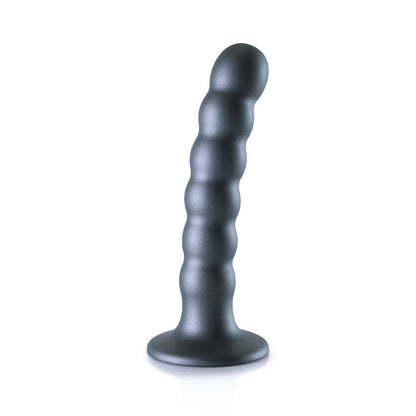 OUCH! Beaded Silicone G-Spot Dildo - 5'' / 13cm - Gunmetal 13 cm Dildo Shots Toys