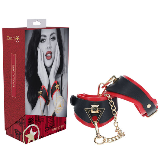 OUCH! Milan Collection - Handcuffs - Black/Red Restraints Black - Club X