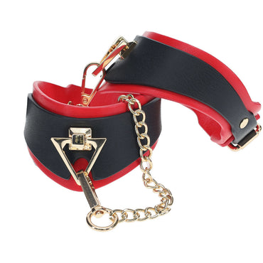 OUCH! Milan Collection - Leg Cuffs - Black/Red Restraints Shots Toys