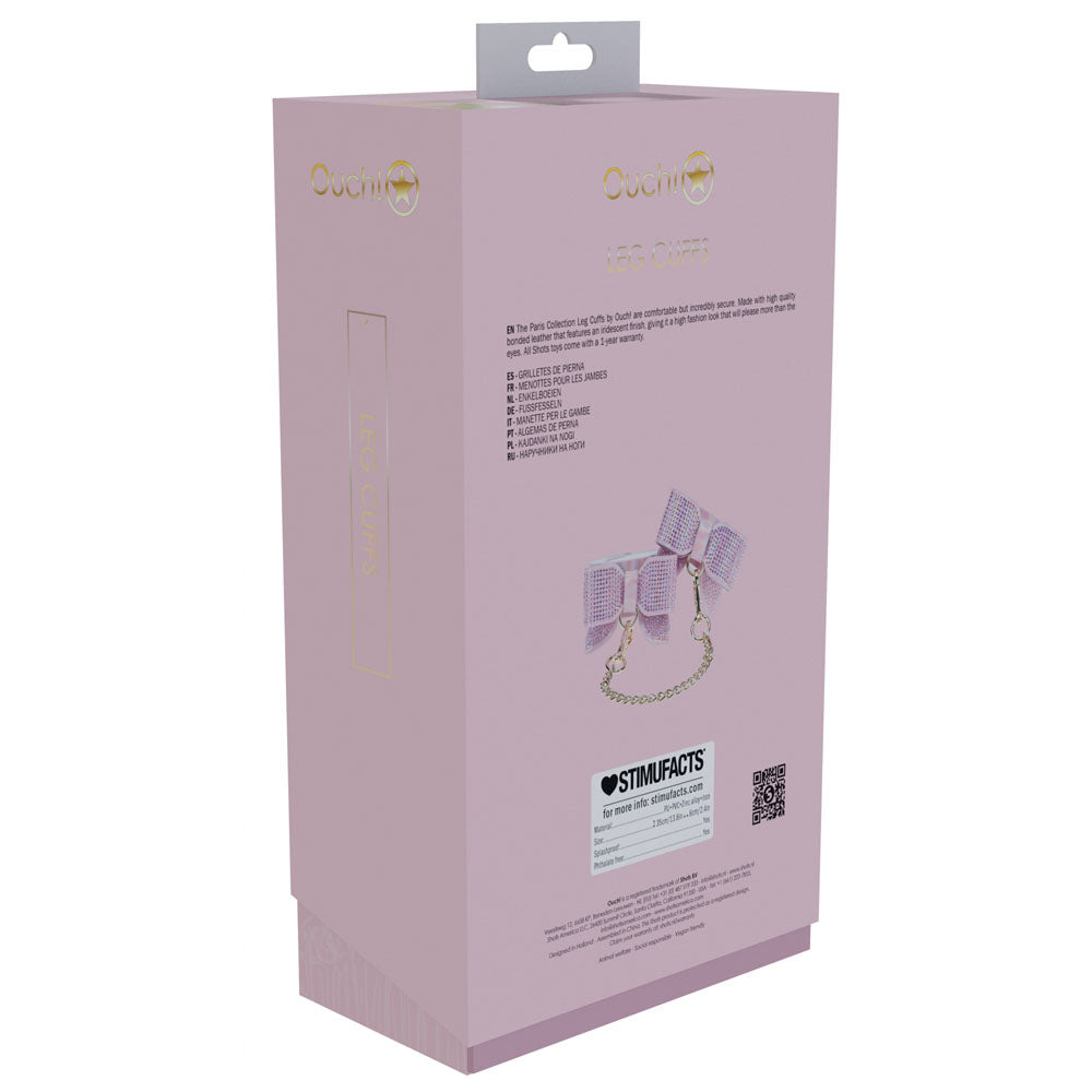 OUCH! Paris Collection - Leg Cuffs - Pink Restraints Shots Toys