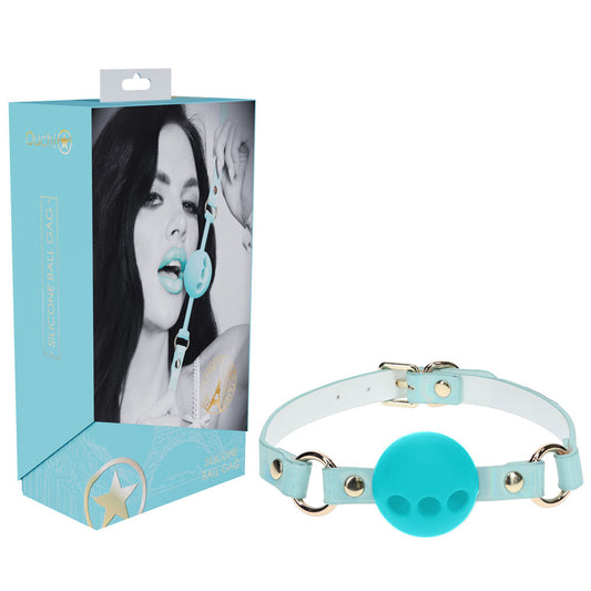 OUCH! Paris Collection - Silicone Ball Gag - Baby Blue Breatheable Mouth Restraint Shots Toys
