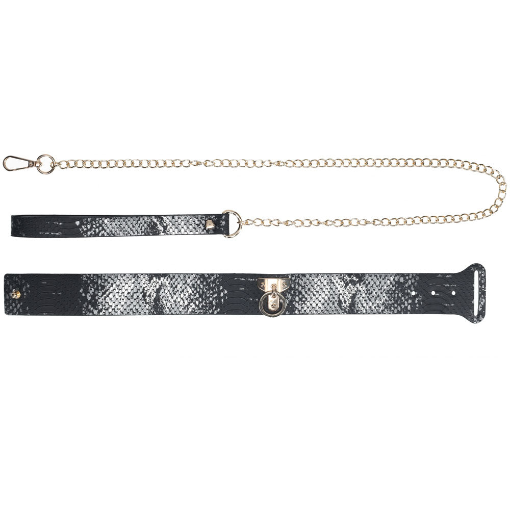 OUCH! Florence Collection - Collar with Leash - Black Restraint Shots Toys
