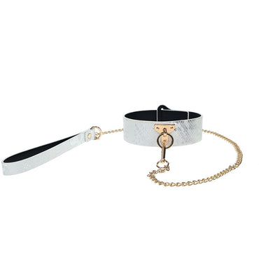 OUCH! Florence Collection - Collar with Leash - White Restraint Shots Toys