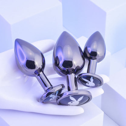 Playboy Pleasure PLEASURE 3 WAYS - Metal Butt Plugs - Set of 3 Sizes Playboy Pleasure
