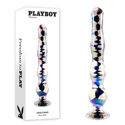 Playboy Pleasure JEWELS WAND - Clear Glass 20.3 cm Dildo Playboy Pleasure