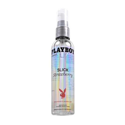 Playboy Pleasure SLICK STRAWBERRY - 120 ml - Strawberry Flavoured Water Based Lubricant - 120 ml Bottle Default Title - Club X