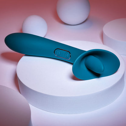 Playboy Pleasure TRUE INDULGENCE - Teal 21.3 cm USB Rechargeable Vibrator with Flicking Tip Playboy Pleasure