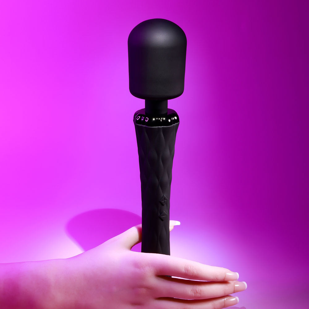 Playboy Pleasure ROYAL - Black 29.2 cm USB Rechargeable Massage Wand Playboy Pleasure