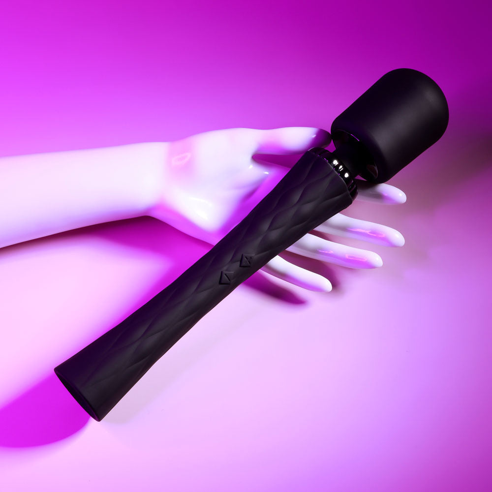Playboy Pleasure ROYAL - Black 29.2 cm USB Rechargeable Massage Wand Playboy Pleasure