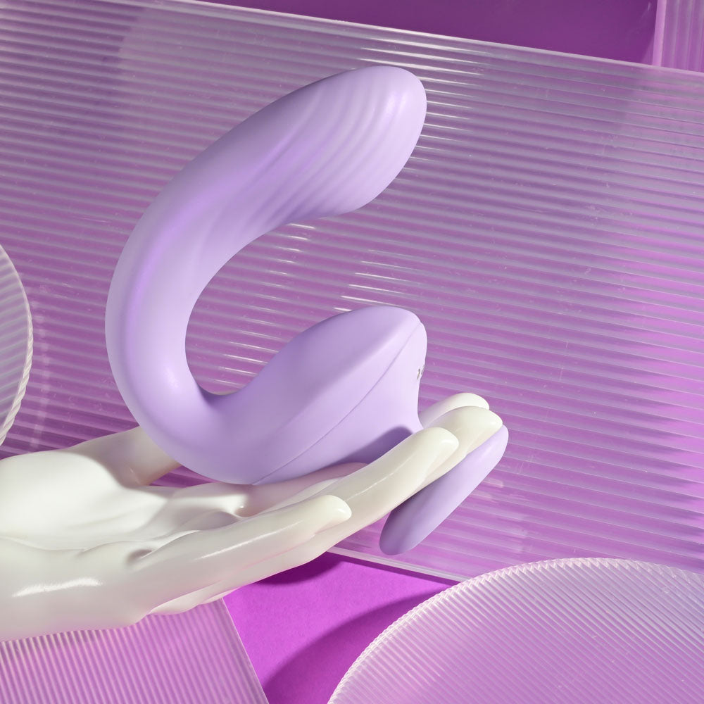 Playboy Pleasure REV ME UP - Purple USB Rechargeable Dual Motor Curved Vibrator Playboy Pleasure