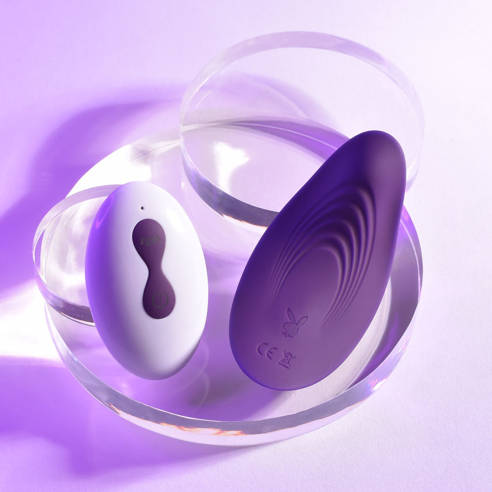 Playboy Pleasure OUR LITTLE SECRET - Purple USB Rechargeable Panty Vibrator with Wireless Remote Control Playboy Pleasure