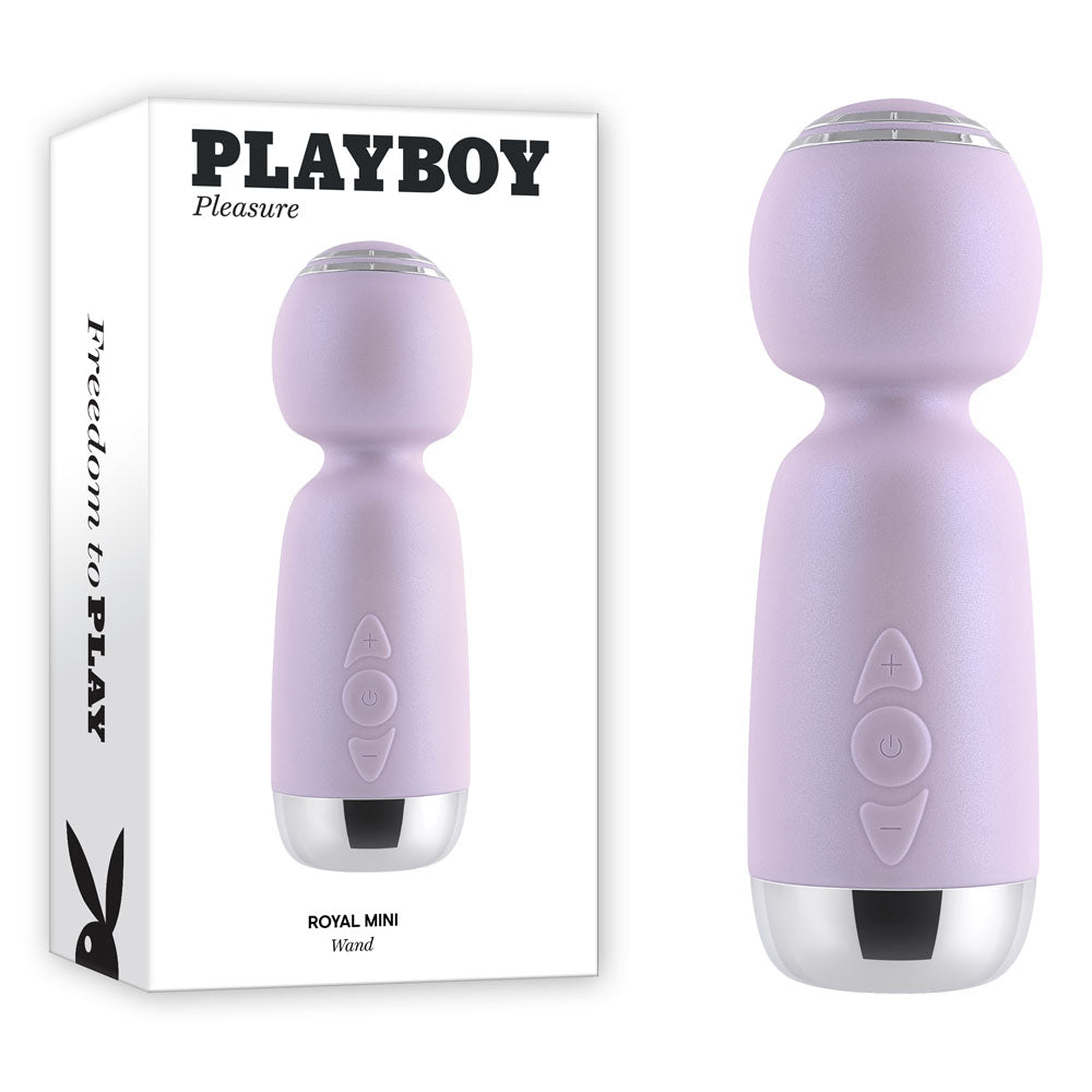 Playboy Pleasure ROYAL MINI - Lilac 12.5 cm USB Rechargeable Mini Wand Vibrator Playboy Pleasure