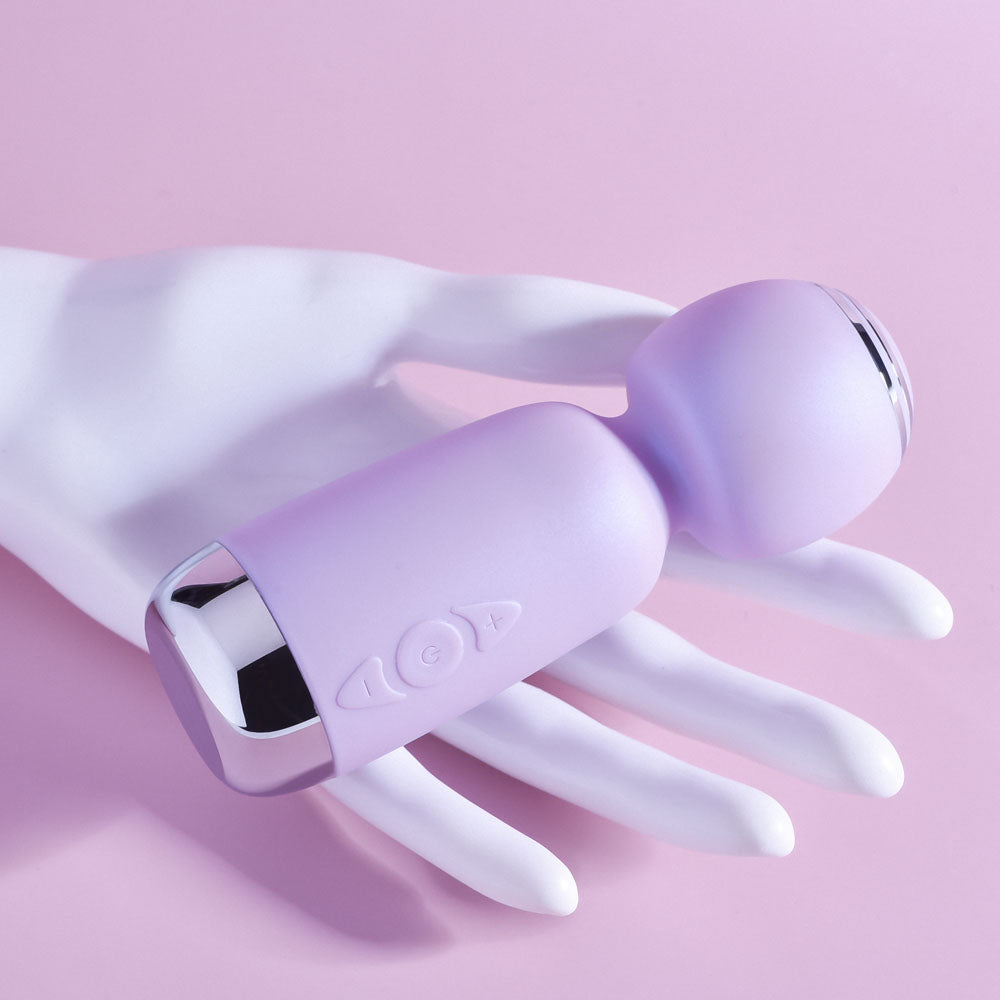 Playboy Pleasure ROYAL MINI - Lilac 12.5 cm USB Rechargeable Mini Wand Vibrator Playboy Pleasure