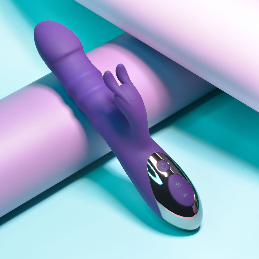 Playboy Pleasure HOP TO IT - Purple 23.5 cm USB Rechargeable Rabbit Vibrator Playboy Pleasure