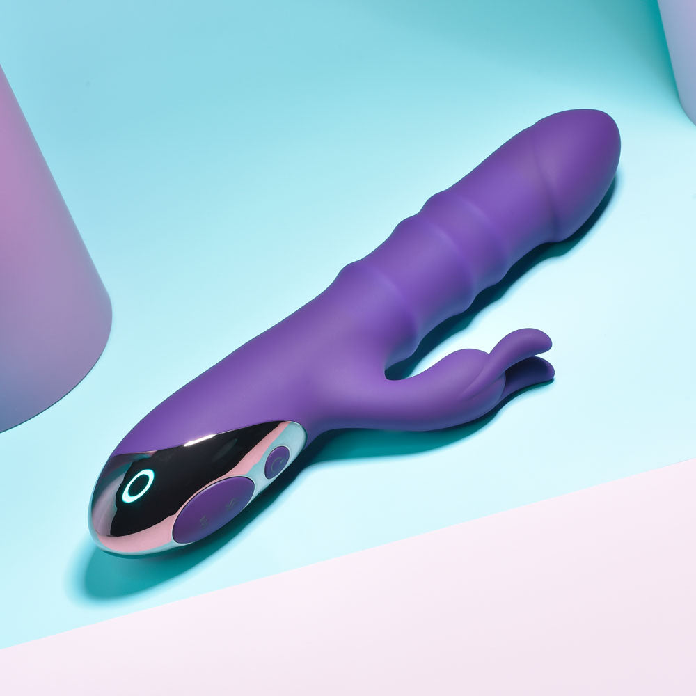 Playboy Pleasure HOP TO IT - Purple 23.5 cm USB Rechargeable Rabbit Vibrator Playboy Pleasure
