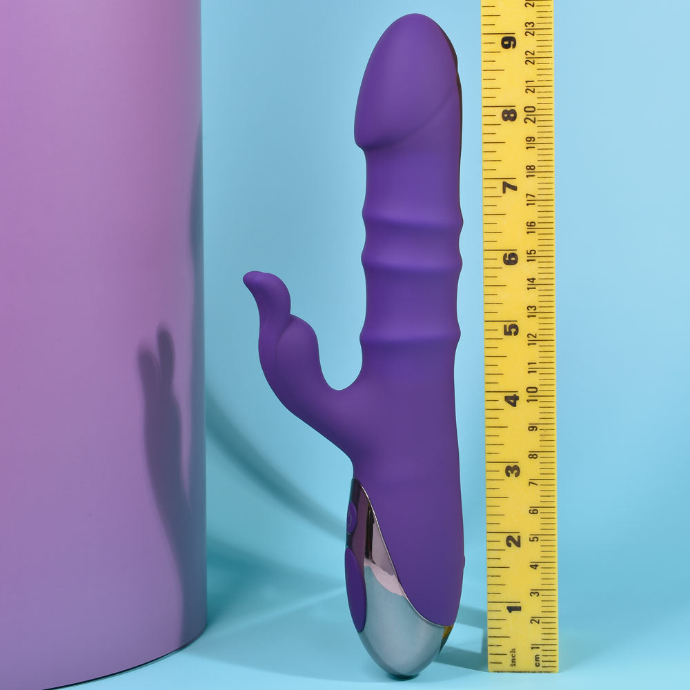 Playboy Pleasure HOP TO IT - Purple 23.5 cm USB Rechargeable Rabbit Vibrator Playboy Pleasure