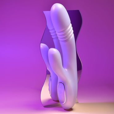 Playboy Pleasure BUMPING BUNNY - Opal 22.9 cm USB Rechargeable Thrusting & Warming Rabbit Vibrator Playboy Pleasure