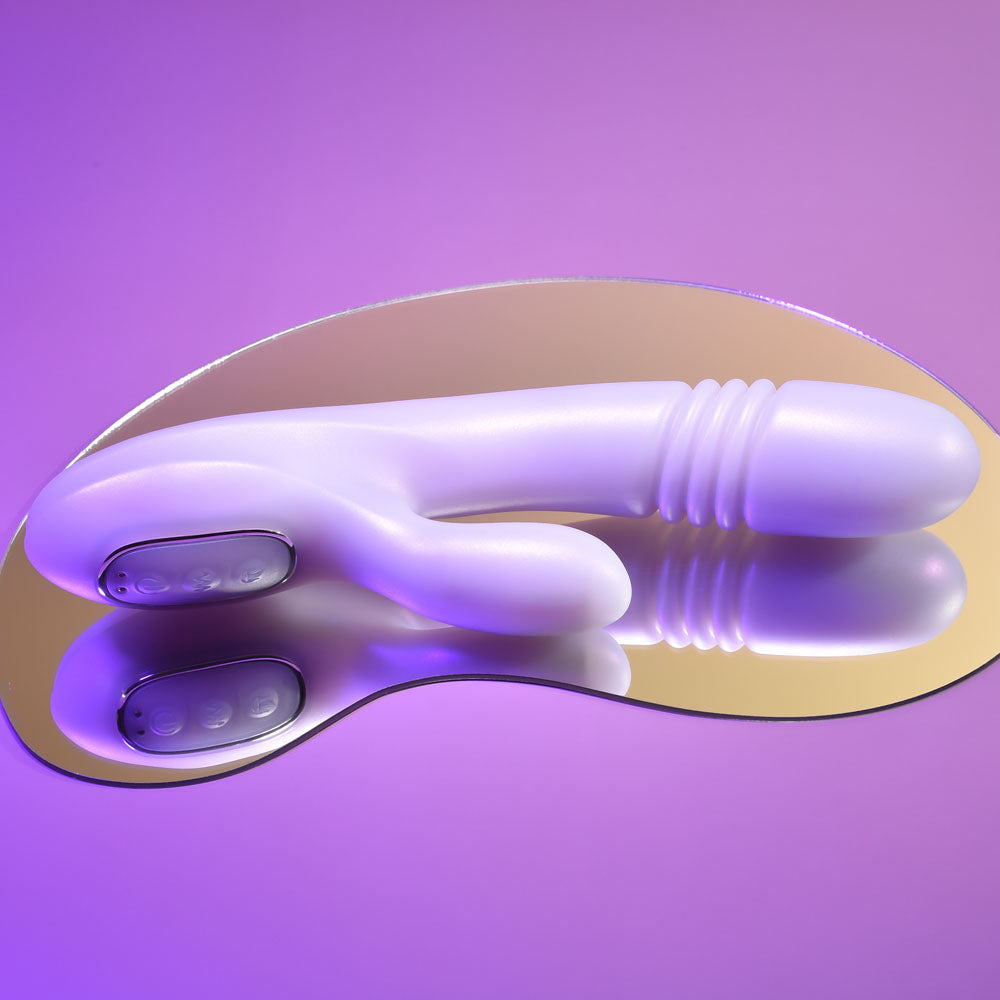 Playboy Pleasure BUMPING BUNNY - Opal 22.9 cm USB Rechargeable Thrusting & Warming Rabbit Vibrator Playboy Pleasure