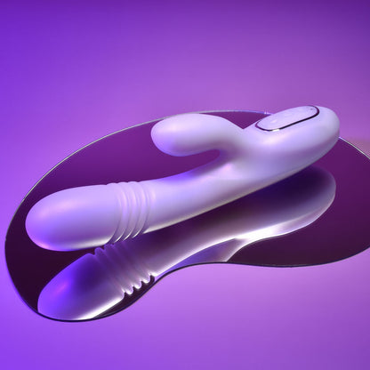 Playboy Pleasure BUMPING BUNNY - Opal 22.9 cm USB Rechargeable Thrusting & Warming Rabbit Vibrator Playboy Pleasure