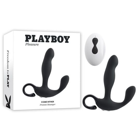 Playboy Pleasure COME HITHER - Black 13.2 cm USB Rechargeable Vibrating Prostate Massager with Wireless Remote Control Playboy Pleasure