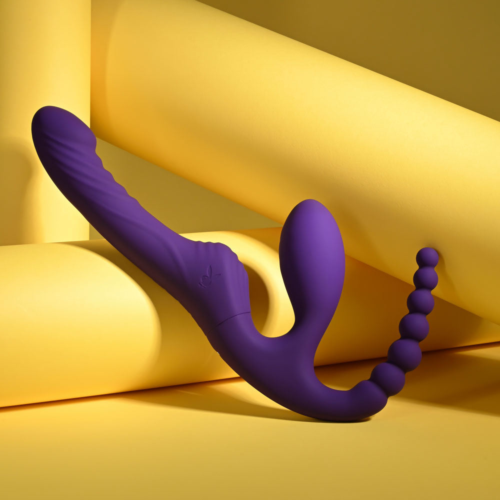 Playboy Pleasure HUG IT OUT - Purple 29 cm USB Rechargeable Strapless Strap-On Playboy Pleasure