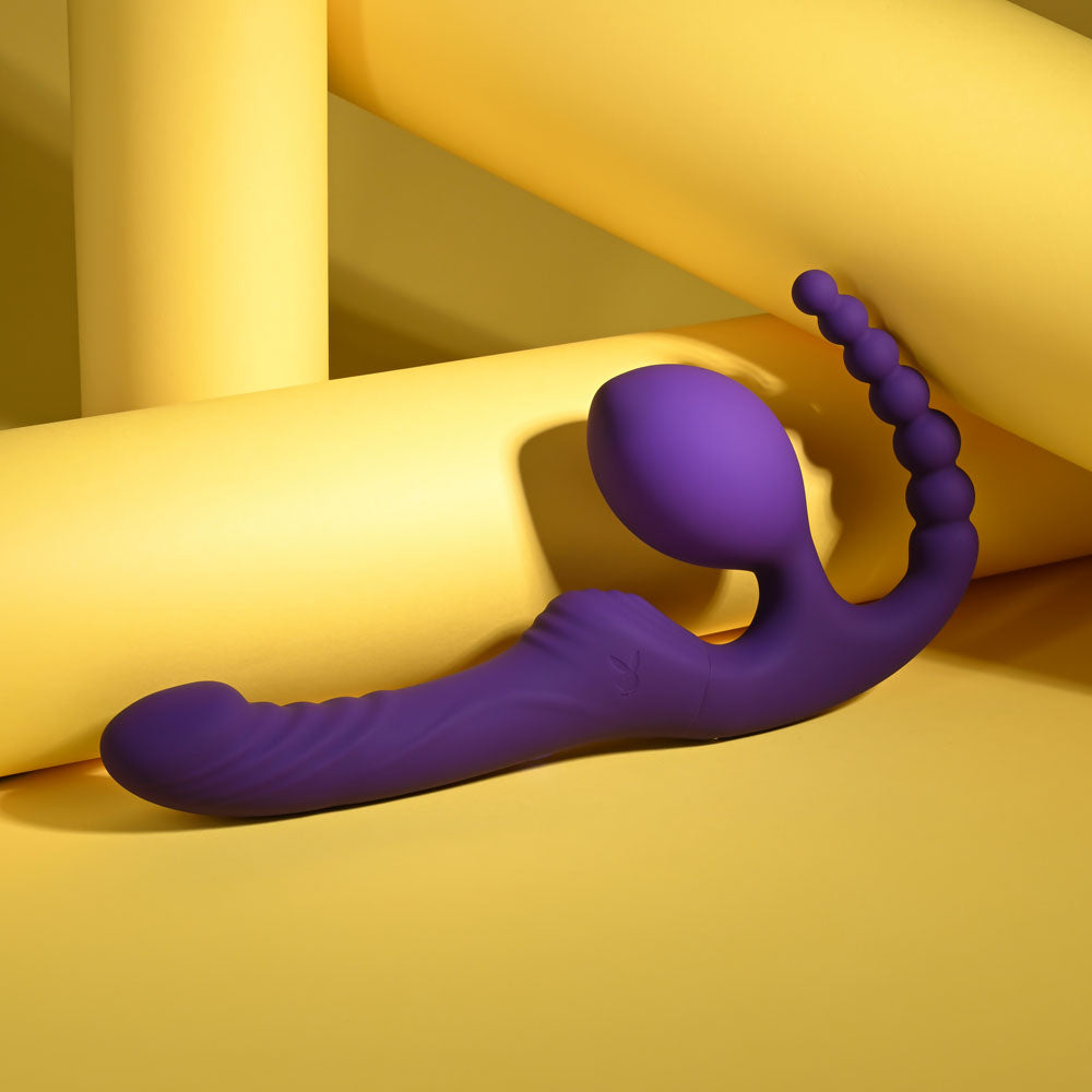 Playboy Pleasure HUG IT OUT - Purple 29 cm USB Rechargeable Strapless Strap-On Playboy Pleasure