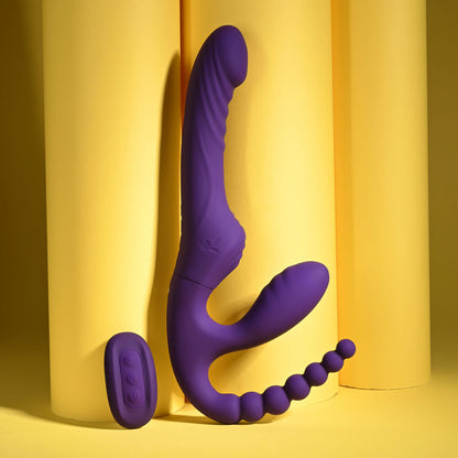 Playboy Pleasure HUG IT OUT - Purple 29 cm USB Rechargeable Strapless Strap-On Playboy Pleasure