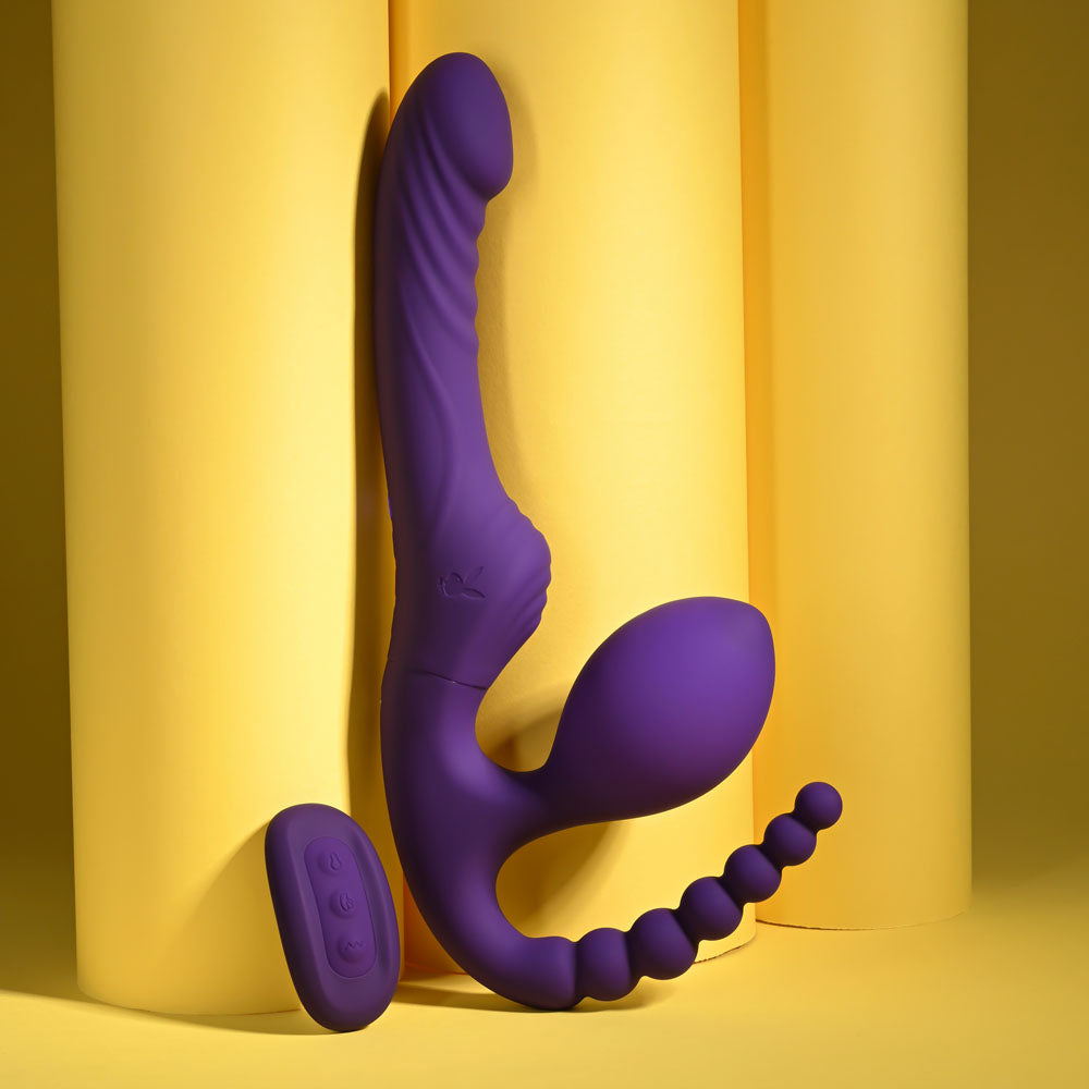 Playboy Pleasure HUG IT OUT - Purple 29 cm USB Rechargeable Strapless Strap-On Playboy Pleasure
