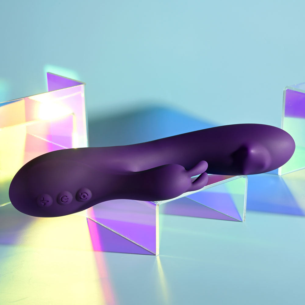 Playboy Pleasure ON REPEAT - Purple 19.7 cm USB Rechargeable Rabbit Vibrator Playboy Pleasure
