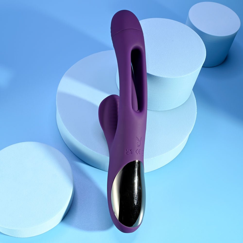 Playboy Pleasure THE THRILL - Purple 24.4 cm USB Rechargeable Rabbit Vibrator Playboy Pleasure