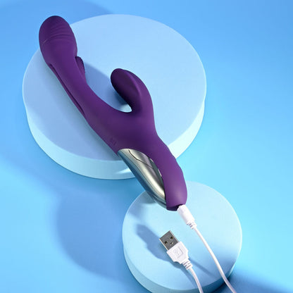 Playboy Pleasure THE THRILL - Purple 24.4 cm USB Rechargeable Rabbit Vibrator Playboy Pleasure