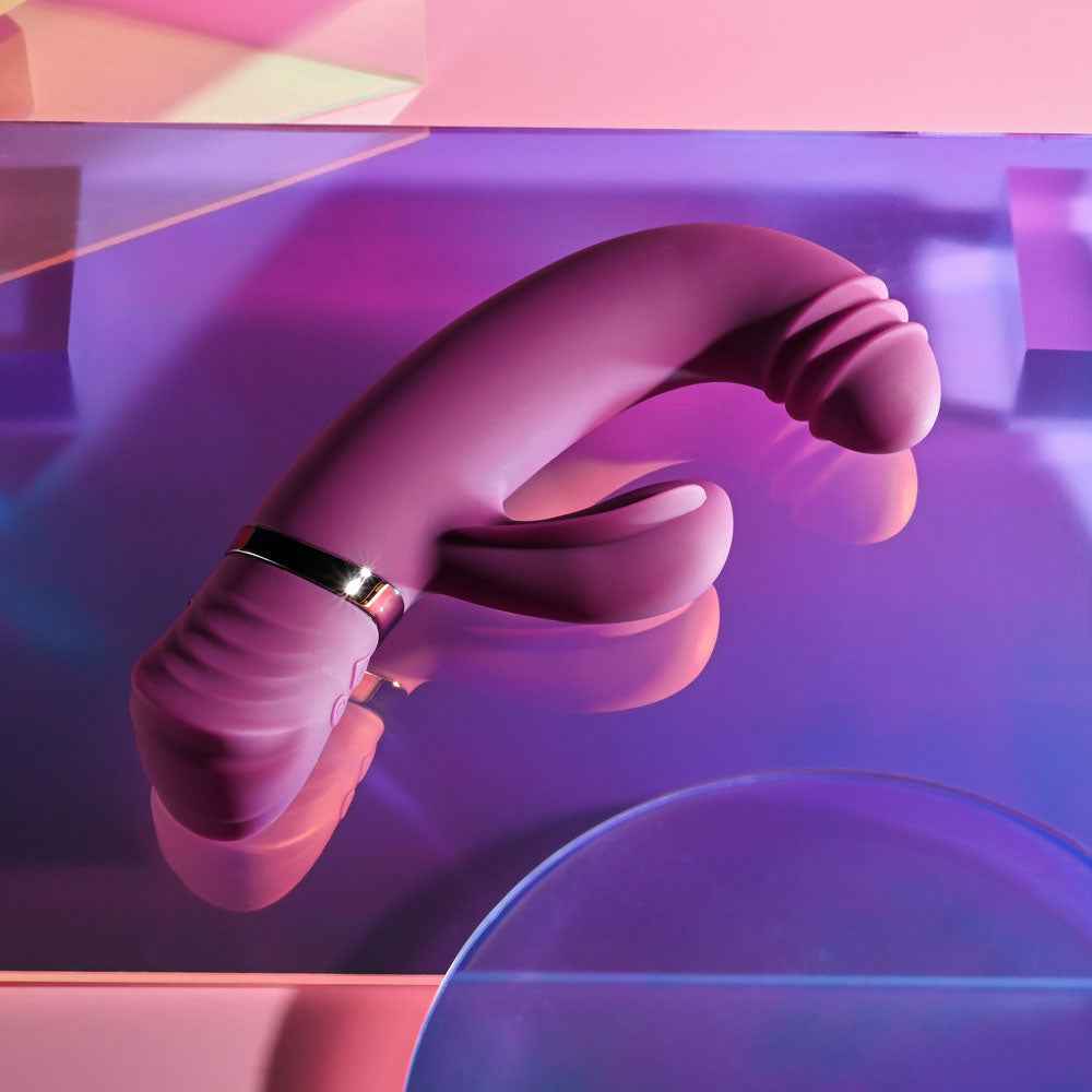 Playboy Pleasure TAP THAT - Purple 16.5 cm USB Rechargebale Rabbit Vibrator Playboy Pleasure