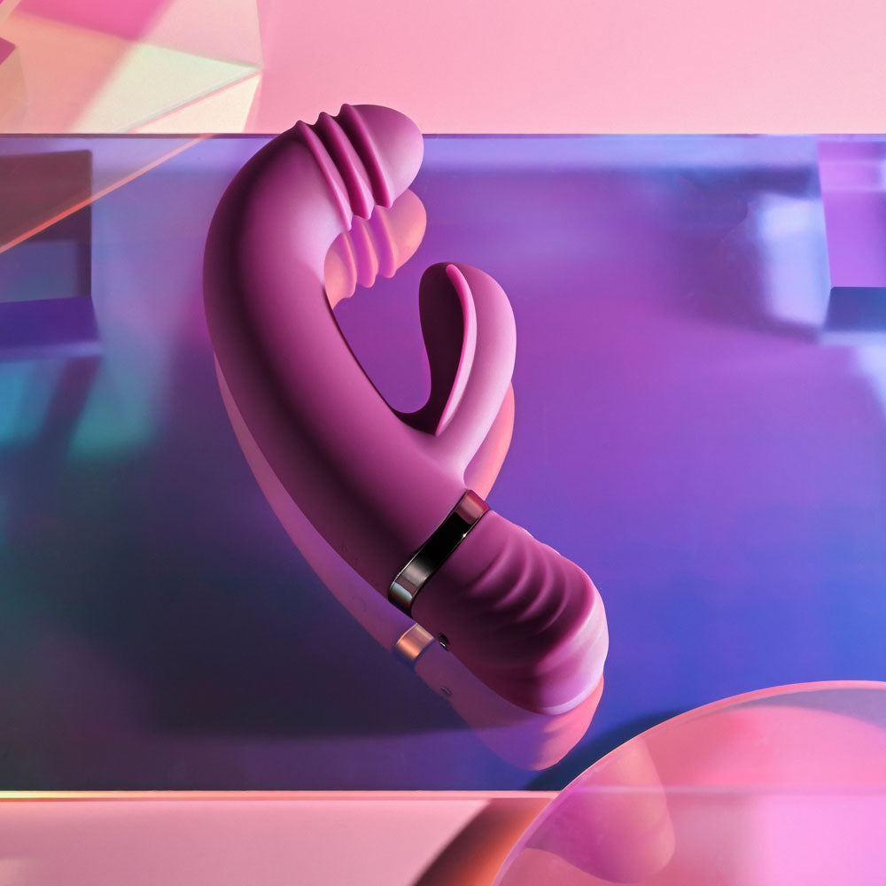 Playboy Pleasure TAP THAT - Purple 16.5 cm USB Rechargebale Rabbit Vibrator Playboy Pleasure