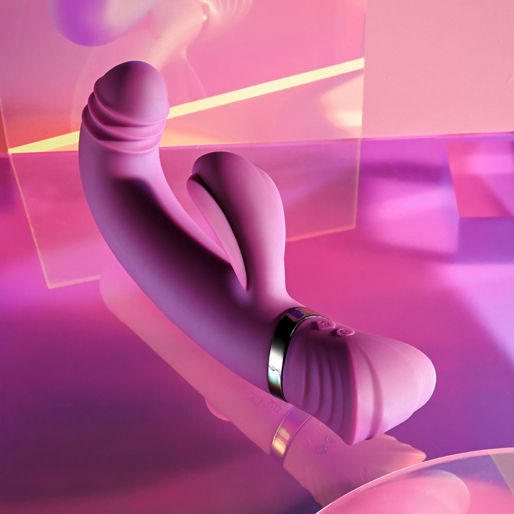 Playboy Pleasure TAP THAT - Purple 16.5 cm USB Rechargebale Rabbit Vibrator Playboy Pleasure