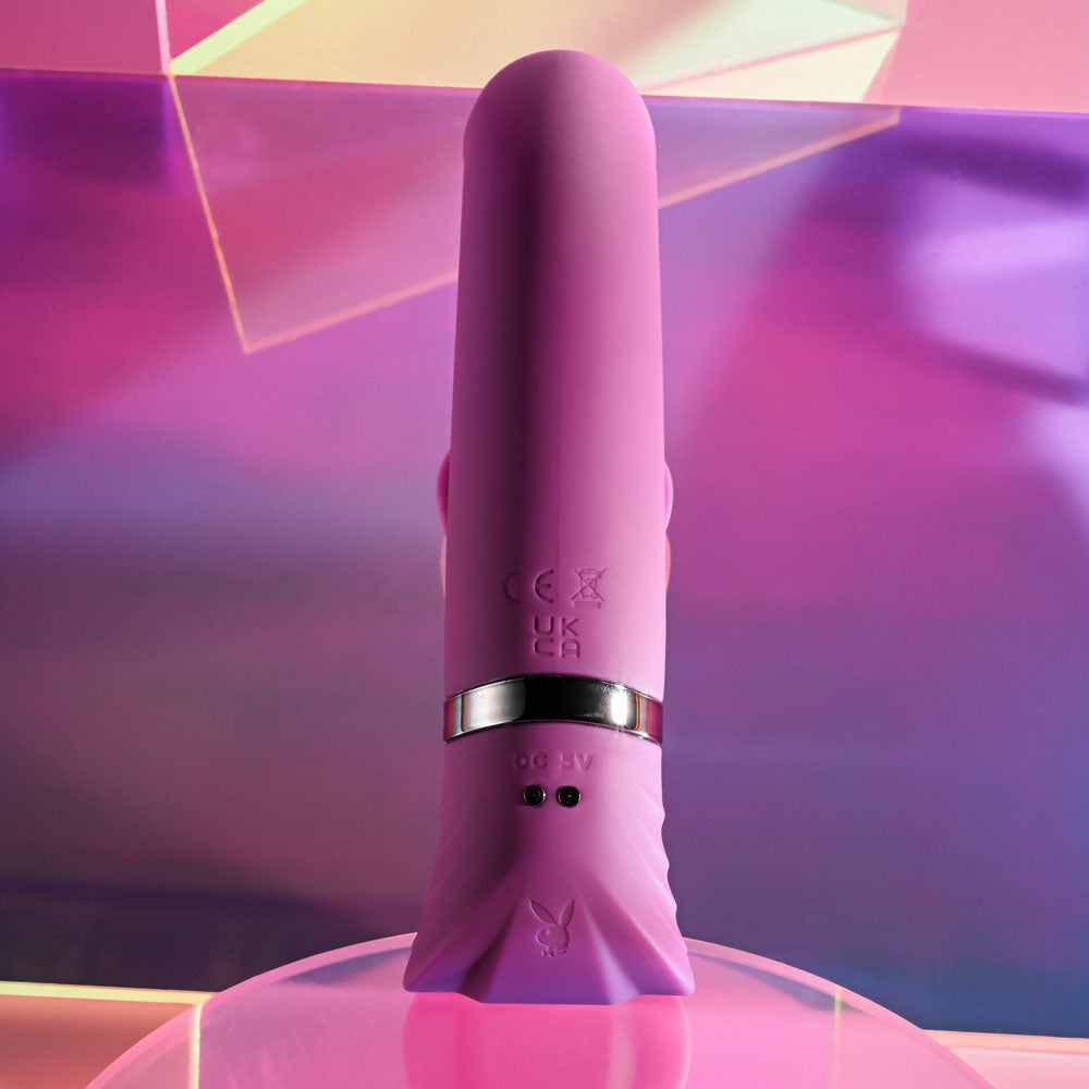 Playboy Pleasure TAP THAT - Purple 16.5 cm USB Rechargebale Rabbit Vibrator Playboy Pleasure