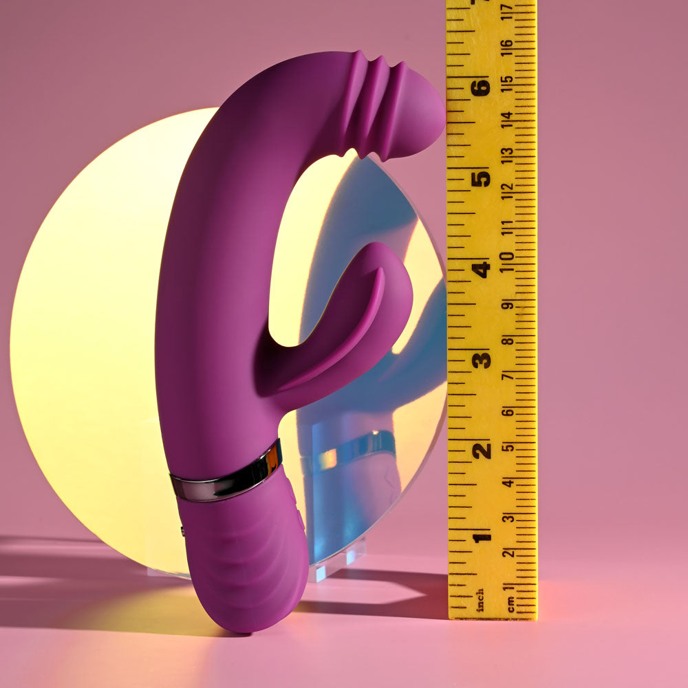 Playboy Pleasure TAP THAT - Purple 16.5 cm USB Rechargebale Rabbit Vibrator Playboy Pleasure