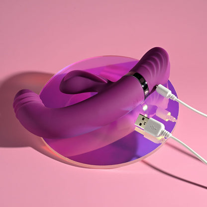 Playboy Pleasure TAP THAT - Purple 16.5 cm USB Rechargebale Rabbit Vibrator Playboy Pleasure
