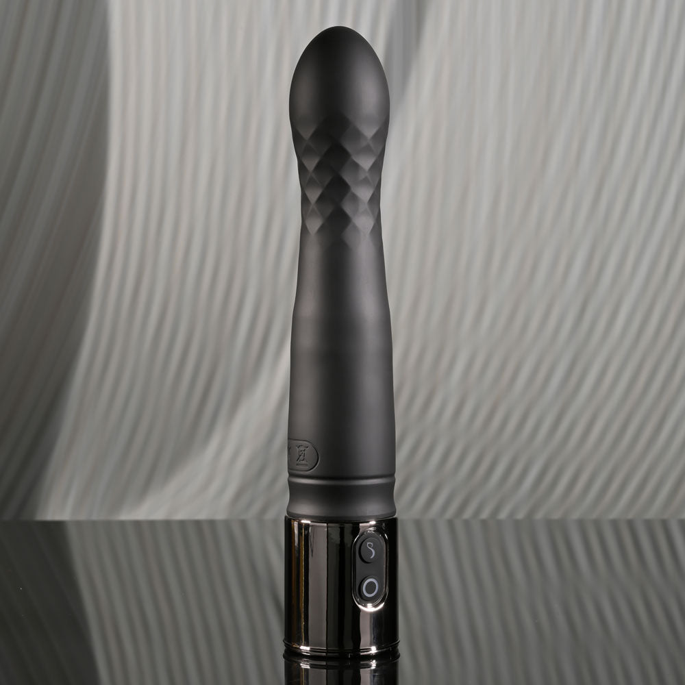 Playboy Pleasure PLEASURE ZONE - Black 21.4 cm Rechargeable Vibrator with USB Charging Dock Playboy Pleasure