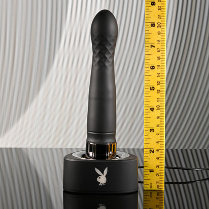 Playboy Pleasure PLEASURE ZONE - Black 21.4 cm Rechargeable Vibrator with USB Charging Dock Playboy Pleasure