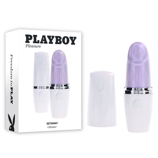 Playboy Pleasure GETAWAY - White/Purple 14.2 cm USB Rechargeable Tapping Stimulator Purple - Club X