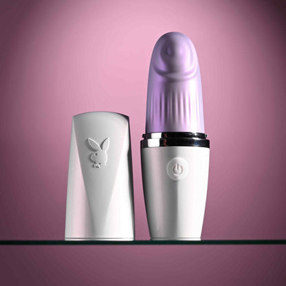 Playboy Pleasure GETAWAY - White/Purple 14.2 cm USB Rechargeable Tapping Stimulator Playboy Pleasure