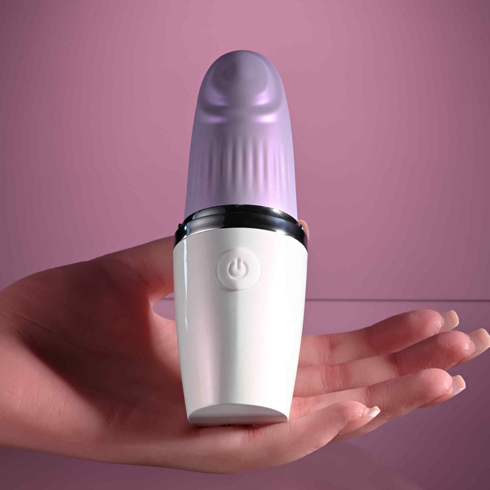 Playboy Pleasure GETAWAY - White/Purple 14.2 cm USB Rechargeable Tapping Stimulator Playboy Pleasure