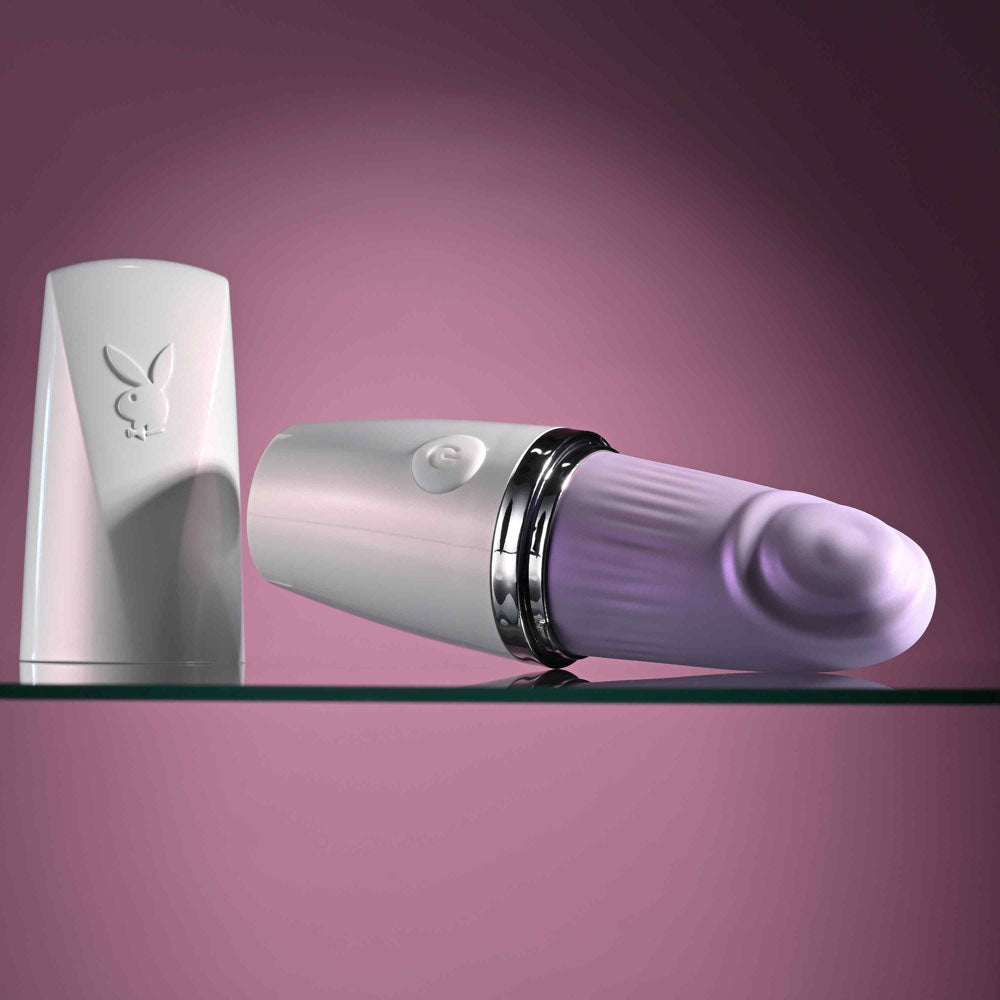 Playboy Pleasure GETAWAY - White/Purple 14.2 cm USB Rechargeable Tapping Stimulator Playboy Pleasure