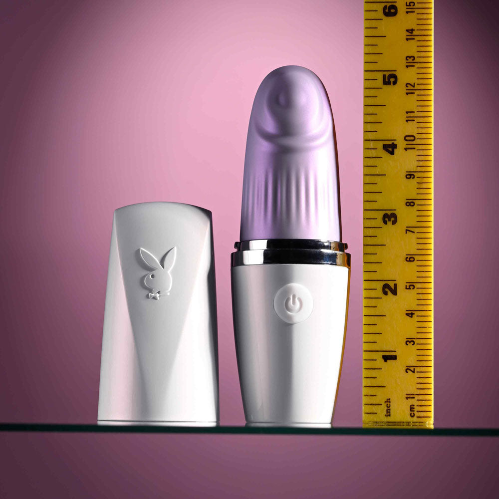 Playboy Pleasure GETAWAY - White/Purple 14.2 cm USB Rechargeable Tapping Stimulator Playboy Pleasure
