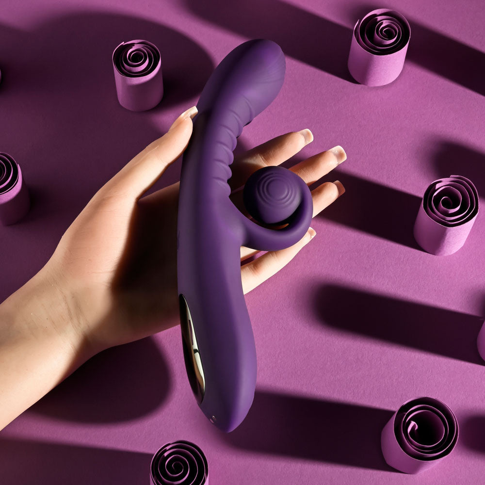 Playboy CURLICUE - Purple 23.5 cm USB Rechargeable Rabbit Vibrator Playboy Pleasure