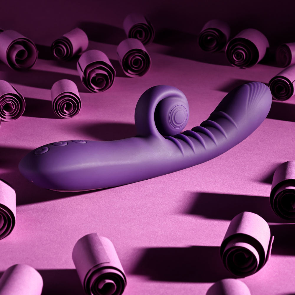 Playboy CURLICUE - Purple 23.5 cm USB Rechargeable Rabbit Vibrator Playboy Pleasure