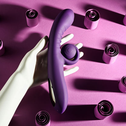 Playboy CURLICUE - Purple 23.5 cm USB Rechargeable Rabbit Vibrator Playboy Pleasure