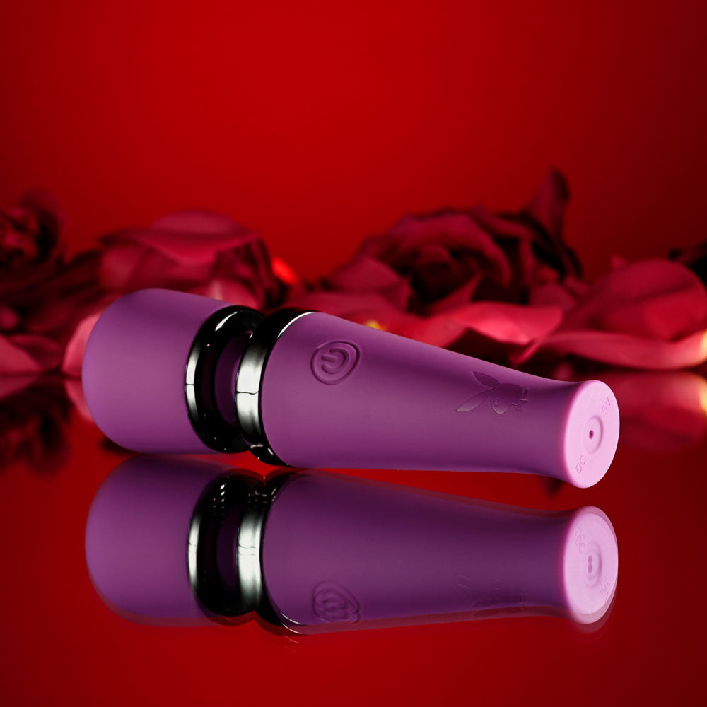 Playboy Pleasure MIC DROP - Purple 11.4 cm USB Rechargeable Vibrating Mini Massage Wand Playboy Pleasure