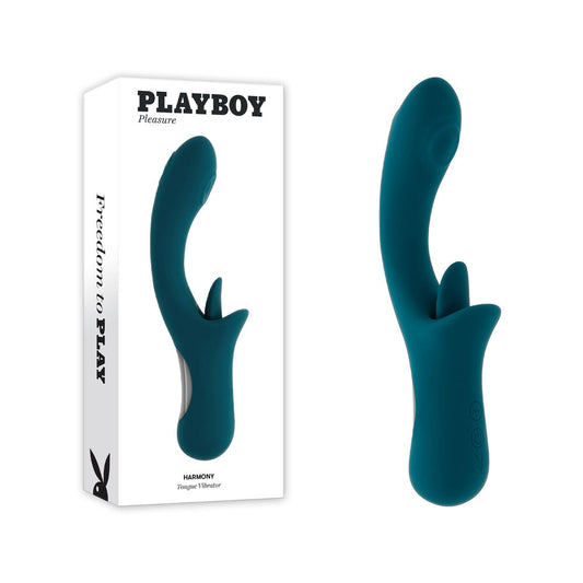 Playboy Pleasure HARMONY - Blue 22.9 cm USB Rechargeable Vibrator with Clitoral Flicker Playboy Pleasure
